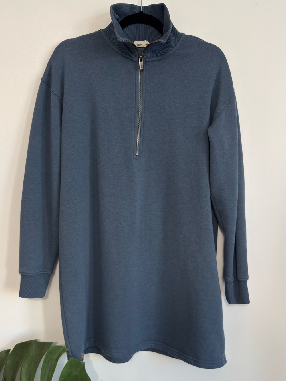 Tentree 1/4 Zip Fleece Oversized Dress Womens Small Vintage Blue - Picture 2 of 12